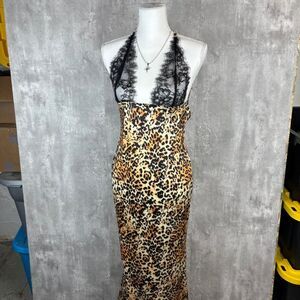 Leopard print Women's lace Dress